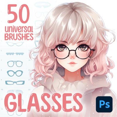 Photoshop glasses brushes. Пензлі окуляри GlassesPH50 фото