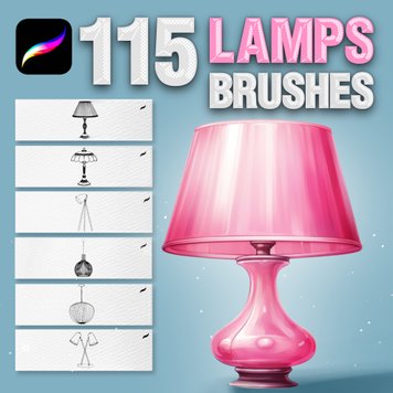 Procreate lamps interior brush. Кисти лампы 115Lamps фото