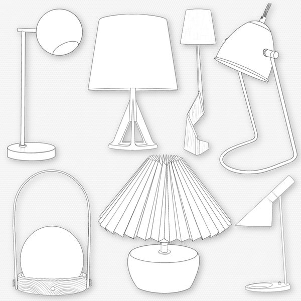 Procreate lamps interior brush. Кисти лампы 115Lamps фото