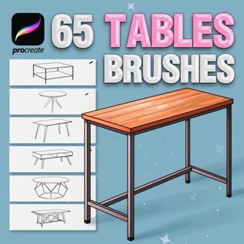 Procreate tables interior brushes. Кисти столы 65Tables фото