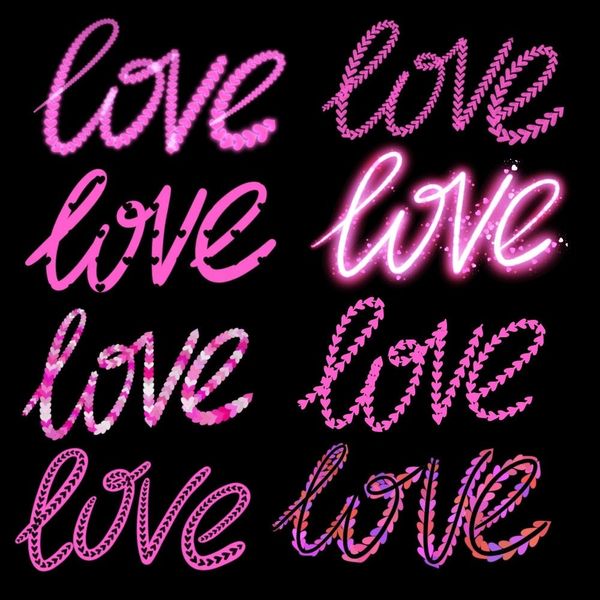 Procreate 21 love lights brushes. Кисти любовь 21LOVESET фото