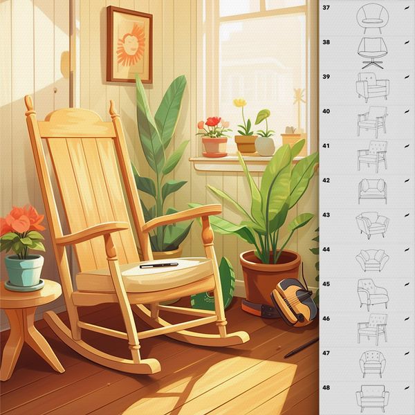 Procreate interior furniture chair brushes. Кисти стулья 55Chairs фото