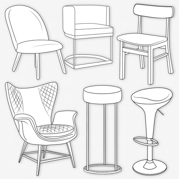 Procreate interior furniture chair brushes. Пензлі стільці 55Chairs фото