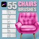 Procreate interior furniture chair brushes. Кисти стулья 55Chairs фото 1