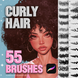 Procreate 55 hair curly brushes. Пензлі кучеряве волосся 55CURLY фото 1