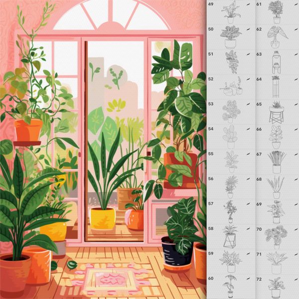 Procreate interior plants stamps. Кисти растения 85Plants фото