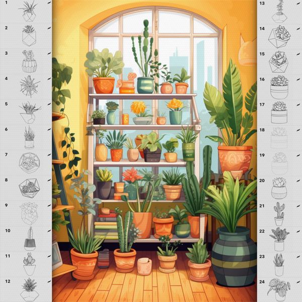 Procreate interior plants stamps. Кисти растения 85Plants фото