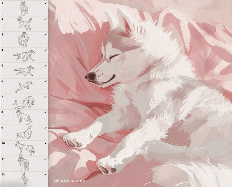 Procreate husky dogs brushes. Пензлі собаки хаскі 50HuskyBrushes фото