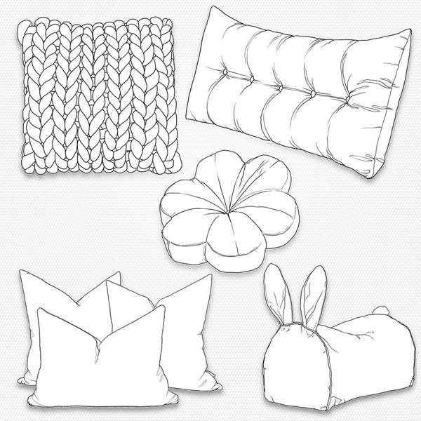 Procreate pillows interior brushes. Кисти подушки 95Pillow фото