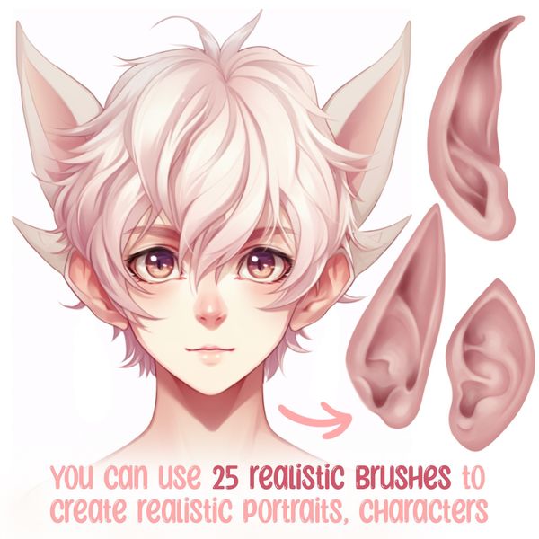 Procreate elf ears brushes. Кисти уши эльфа 50ElfEars фото