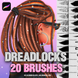 Procreate 20 Dreadlocks Brushes. Кисти дреды, кисти для волос Dreadlock20 фото 1