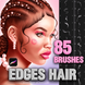 Procreate 85 Hair brushes. Procreate edges baby hair brushes. Кисти пряди волосы 85Edges фото 1