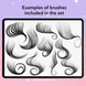 Procreate 85 Hair brushes. Procreate edges baby hair brushes. Пензлі прядки волосся 85Edges фото 2