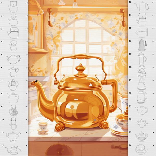 Procreate teapots  kettle brushes. Пензлі чайники кухня 45Teapots фото