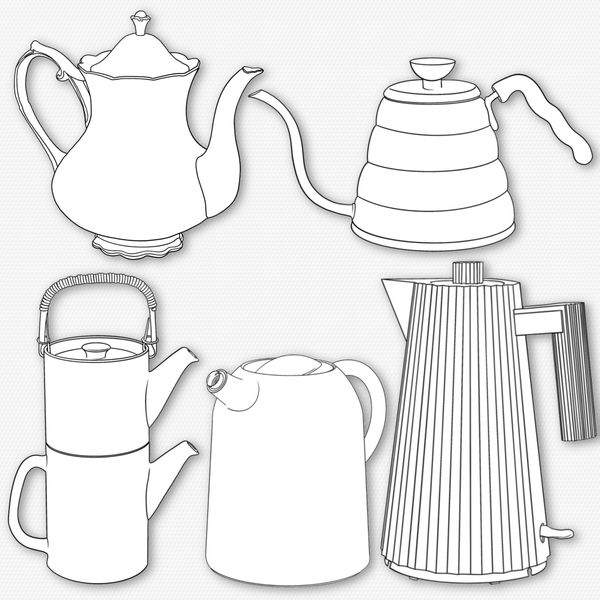 Procreate teapots  kettle brushes. Пензлі чайники кухня 45Teapots фото