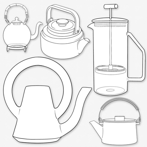 Procreate teapots  kettle brushes. Кисти чайники кухня 45Teapots фото