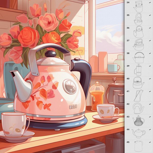 Procreate teapots  kettle brushes. Пензлі чайники кухня 45Teapots фото