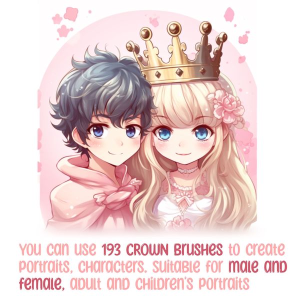 Procreate 193 crowns brushes. Пензлі корони, тіра, прикраси 193Crowns фото