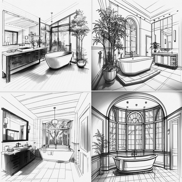 Procreate interior room brushes. Кисти комнаты 73Bathroom фото