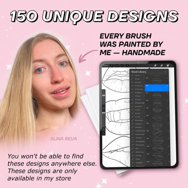 Procreate lips portrait brushes.