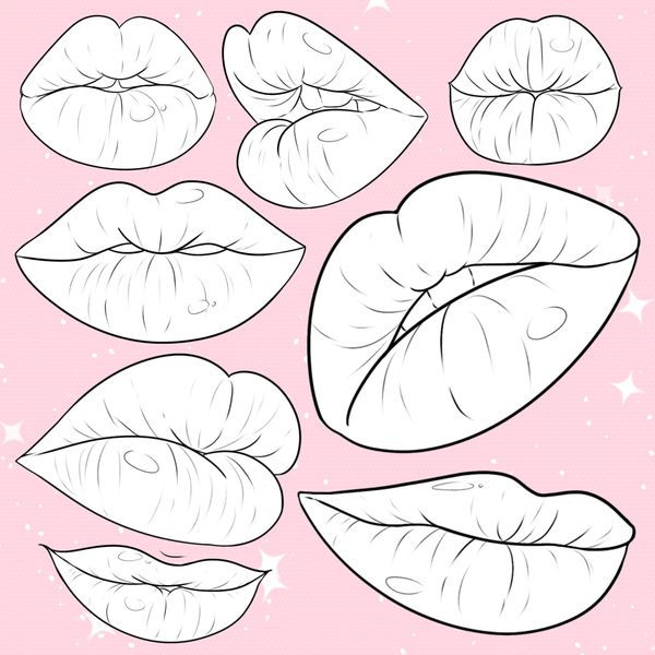 Procreate lips portrait brushes. Кисти губы 150 lips фото