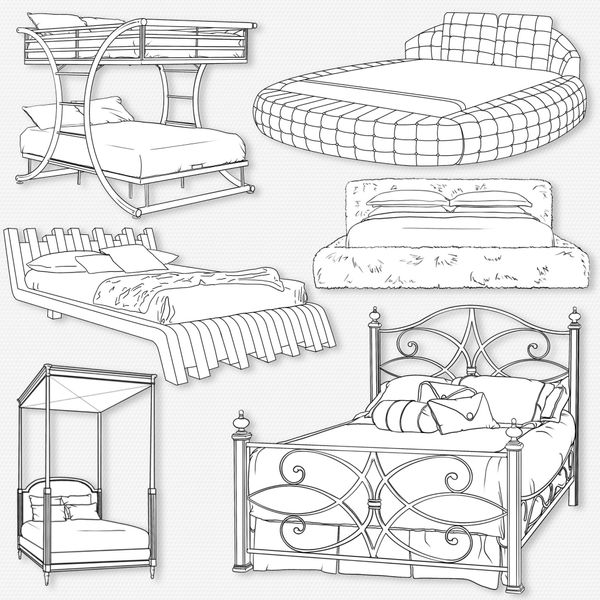 Procreate beds interior brushes. Кисти кровати  110Beds фото