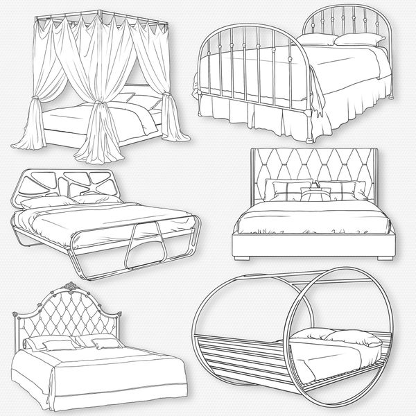 Procreate beds interior brushes.