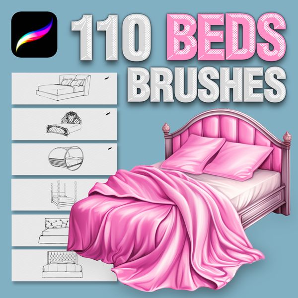 Procreate beds interior brushes. Кисти кровати  110Beds фото