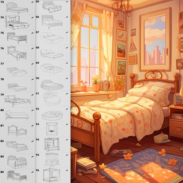 Procreate beds interior brushes.