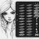 Procreate 45 Hair Pencil Braids brushes. Кисти косы 45HairSketch фото 8