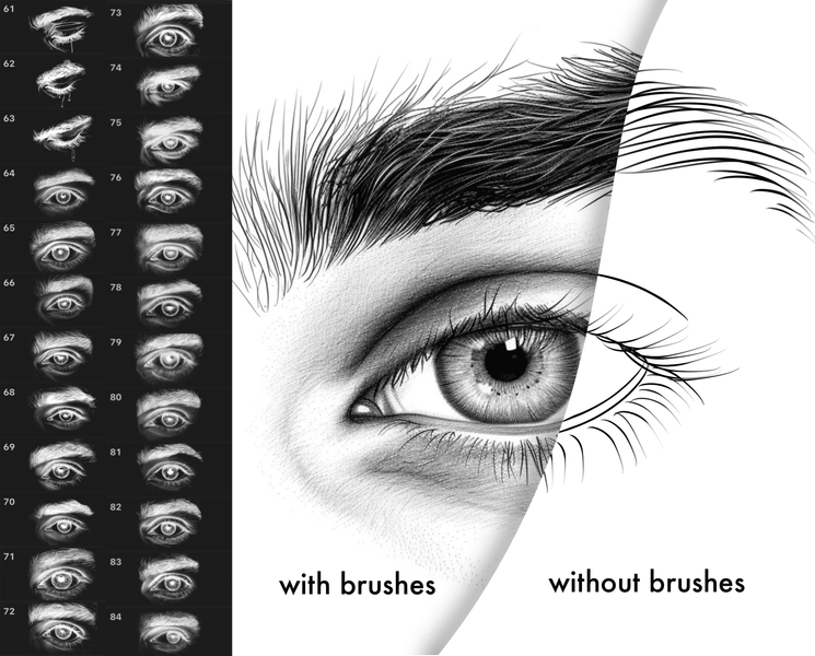 Procreate male eye brushes. Procreate eyes. Procreate realistic male portrait brushes