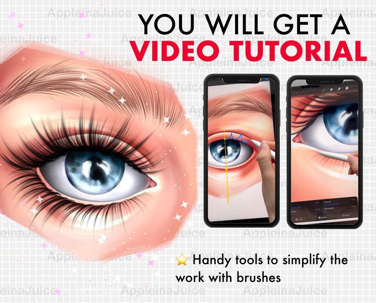 Procreate eyelashes eyes makeup brushes. Пензлі для вій 85Lashes фото