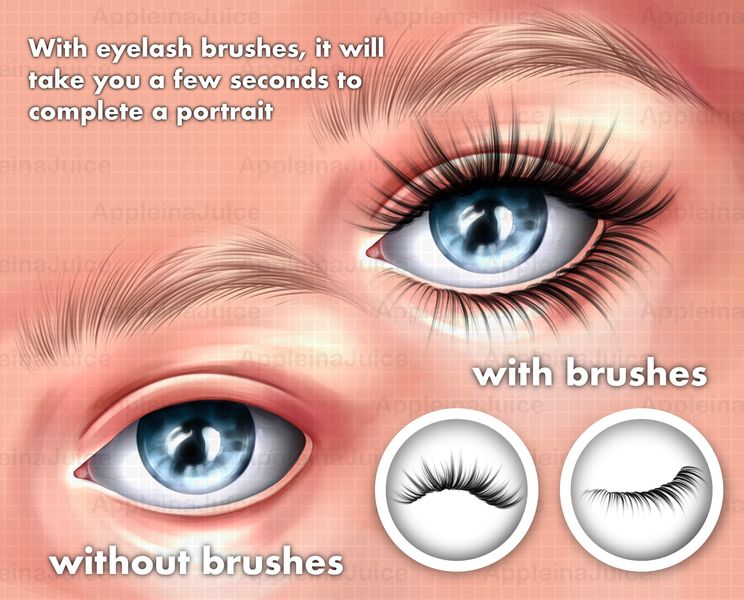 Procreate eyelashes eyes makeup brushes. Пензлі для вій 85Lashes фото