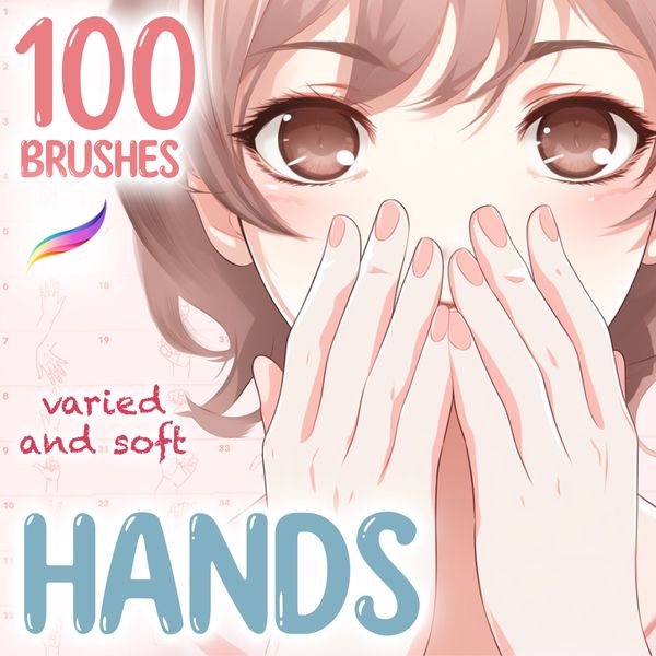 Procreate hand brushes. Кисти руки 100hands фото