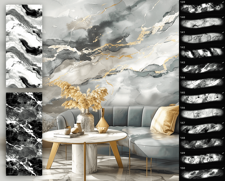 Procreate marble texture brushes. Procreate Interior brushes