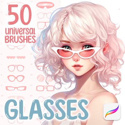 Procreate 50 glasses eyes brushes