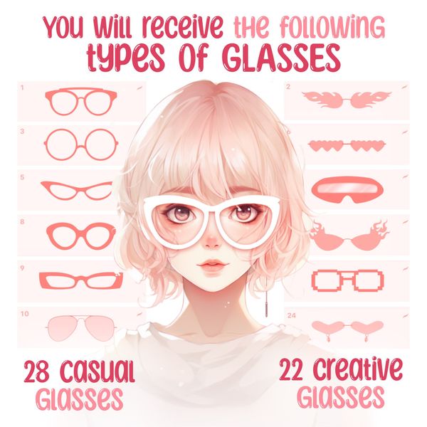 Procreate 50 glasses eyes brushes