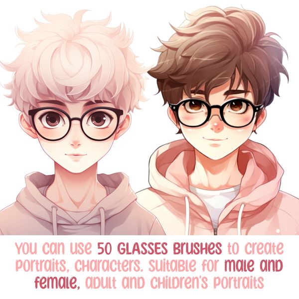 Procreate 50 glasses eyes brushes