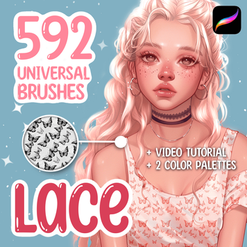 Procreate 592 Lace texture brushes. Procreate Fabric brushes. Текстуры кружево кисти 592Lace фото